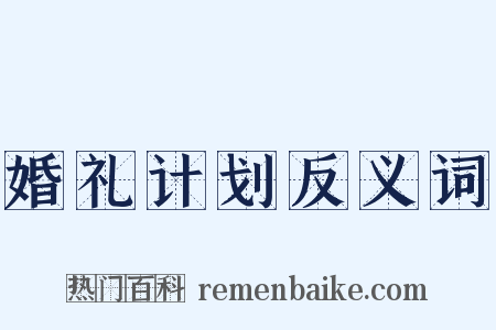 婚礼计划反义词是什么意思的图片